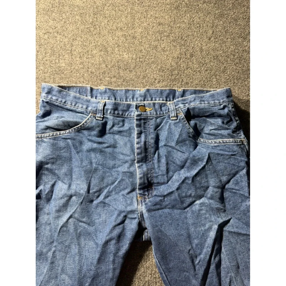 Wrangler Mens Regular Fit Blue Denim Jeans 36x29 Medium Wash 85900DW StraightLeg